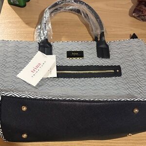 Trina Turk Chevron Black and White Tote